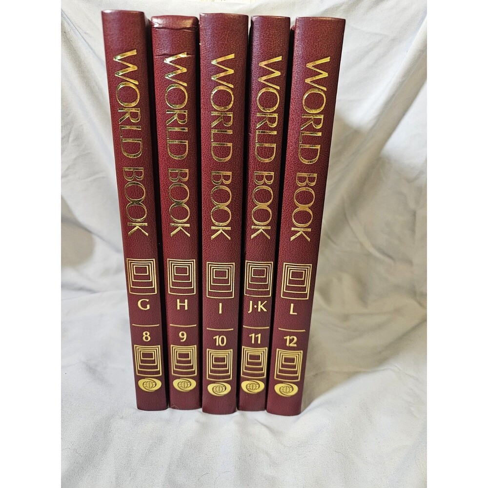 World Book Encyclopedia Vol 8-12 G-L Hardcover Collection Set, English, 1995